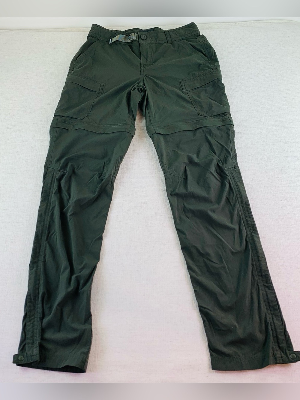 REI Women's size 2 Dark Green relaxed fit Convertible Cargo outdoor Pants hiking